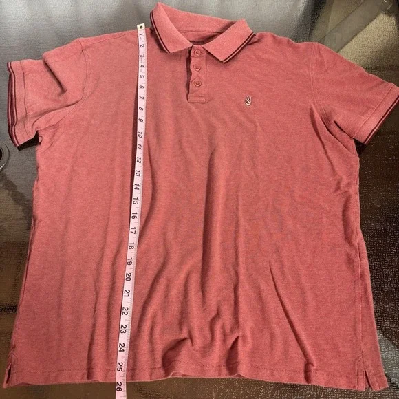 John Varvatos Star USA Polo Shirt Mens XL Peace Logo Embroidered Cotton Casual - Picture 6 of 7